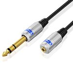 TNP Premium 6.35mm 1/4" to 3.5mm 1/8" Cable Adapter (25FT) - Male to Female TRS Stereo Audio Jack Plug Wire Cord Bi-Directional with Gold Plated Connector for iPod, Laptop, Home Theater, Amplifiers