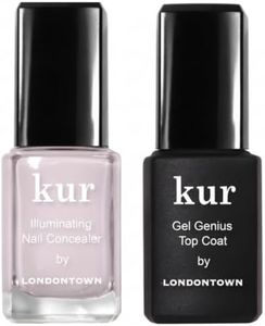 LONDONTOWN kur Pink Nail Conceal & Go Duo Set, Includes Pink Nail Illuminating Concealer & Gel Genius Top Coat, 2 Piece Set, 0.4 Fl Oz
