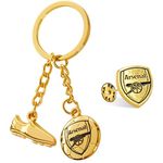 Arsenal F.C. Keyring and Pin Badge Gift Set, Supporters Gear - Football Gifts