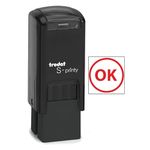 Trodat S-Printy 4921 Self-Inking Mini Stock Stamp "Ok" Bilingual Red Ink Cartridge, Mechanism - 54