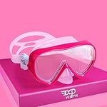 Kids Diving Mask 180° Panoramic Swim Mask Anti-Fog Child Swim Goggles Tempered Glass Swimming Goggles with Nose Cover for 4-16 Kids, Youth (Pink)