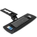 AX WABER Keyboard Tray Under Desk with Storage Drawer, Height Adjustable Keyboard Tray Slide Out 360° Swivel Tilt, Ergonomic Under Desk Mount Keyboard & Mouse Holder for Gaming Home Office