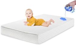 Komcot Baby Crib Mattress, 5" Waterproof Baby Mattress for Crib, Dual Sided Comfort Memory Foam Infant and Toddler Bed Mattress, Removable Cover, Fits Standard Size Crib and Toddler Bed