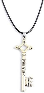 FunBoat AOT Erens Key Pendant Necklace - Shingeki No Kyojin Anime Cosplay Keychains - Christmas Gifts for Women Men (Erens Key Necklace - Bronze)
