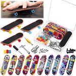 Civaner 10 Pack DIY Fingerboard Kit with Box Mini Fingerboards Skateboards for Fingers Finger Board Making Kit Finger Skateboard Kit with Mini Wrench Screwdriver Brackets Screws and Wheels (Classic)