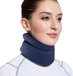 VELPEAU Neck Brace -Foam Cervical Collar - Soft Neck Support Relieves Pain & Pressure in Spine - Wraps Aligns Stabilizes Vertebrae - Can Be Used During Sleep (Comfort, Blue, Small, 3.5″)