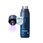 LARQ Bottle PureVis - Self-Cleaning and Insulated Stainless Steel Water Bottle with Award-winning Design and UV Water Sanitizer, 17oz, Monaco Blue