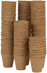 Skycabin 6CM Round Organic Biodegradable Peat Pots Seed Pots,Fibre Planting Pots for Seedlings,Plant Starters,Vegetable & Tomato Seed Starter Kit 100Pack