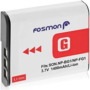 Fosmon (1 Pack) High Capacity 1400milliamp/hour Replacement Battery for Sony NP-FG1, NP-BG1 and Sony Cyber-Shot DSC H50, H10, W120, W170, W300 Digital Cameras and More