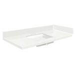 Transolid VT30.5x22-1KU-4W-A-W-4 30.5 in. D Quartz Vanity Top with 4 in. Centerset and Rectangular Undermount Sink L x 22.25" D, Natural White