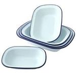 Falcon Enamel Bakeware Set of 6 Oblong Pie Dishes - 2 x 18cm, 2 x 20cm, 2 x 24cm