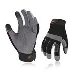 Vgo 1Pair Safety Work Gloves,Builder Gloves,Gardening Gloves,Light Duty Mechanic Gloves(M,Black,SL7584)