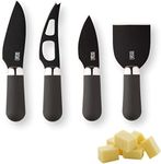 Taylor's Eye Witness Chrome 4pc Cheese Knife Set - Stylish Brooklyn Range Cheese Knives Box Set. with Hard Ceramic Blades & Soft Grip Handles for Easy Control. 2 Year Guarantee.