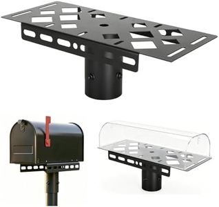 Steel Mailbox Bracket for 2-3/8" Round Post，Heavy Duty Wobble Free Mounting Plate for Post Mount Mailboxes, Heavy Duty Solid Mailbox Mounting Bracket，Installation for Residential or Commercial Black
