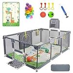 Upgrated Baby Playpen with Mat, Pla