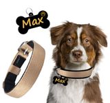 Kraftidy Dog Collar Belt with Name tag id Custom for Small Medium Large Dogs Neck Collar with Personalized Dog Name (with Your Dog Name) (Large Dogs)