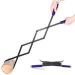 Heavy Duty Fire Tongs, 42in Accordion Style Firewood Tongs Log Grabber for Fire Pit, Fireplace Campfire Bonfire, Wrought Rustproof Fire Pit Tool Outdoor Camping Wood Stove Use