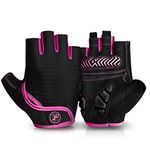 BIKINGMOREOK Bike Gloves Cycling Gloves,5MM Shock-absorbing Gel,Ultra Ventilated Bicycle Gloves for Mountain Road Biking,Camping,Training,Outdoor Sports-for Men Women Pink-S