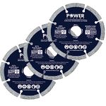 Power Xtreme 115mm Diamond Cutting Discs for Angle Grinder | Pack of 3 – Fast, Clean Cut on Concrete, Tiles, Stones, Marble and Ceramics