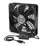 ELUTENG 140mm USB Fan with 3 Speed 5V USB Powered Case Fan 1500PRM Gaming PC Fan Portable Cooling Fan Suitable for Tablet TV Receiver Router DVR Play Station Xbox Computer and More