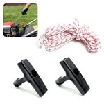 Goerpn Recoil Starter Rope Set,Universal 4m Lawnmower Pull Cords with 2 Pack Handle Kit for Chainsaws Lawn Mowers Trimmer Brush Cutter Engine Starter Replacement Parts