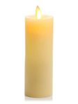 Luminara Realistic Artificial Flame Classic Slim Pillar Candle - Moving Flame LED Battery Operated Lights - Unscented - Remote Ready - (5 Wide x 15 Tall Centimetre)