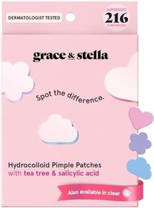 grace & stella Award Winning Pimple Patches for Face - Dermatologist Tested Acne Patches - Hydrocolloid Patch for Breakouts, Whiteheads - Vegan Acne Spot Treatment for Face (Multishape, 216 Count)