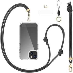 Birwiny Anti-Theft Phone Lanyard Crossbody & Wrist Strap | 2 Phone Tabs, Secure Lock Design | Universal for All Phones | Adjustable Strap with Premium Metal Buckles | Skin-Friendly Nylon
