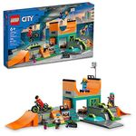 LEGO City Street Skate Park Building Toy Set, Includes a Skateboard, BMX Bike, Scooter and in-line Skates, Plus 4 Minifigures for Pretend Play, Fun Gift for Kids and Skating Fans, 60364