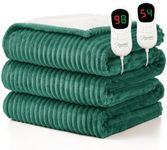 Homemate Electric Heated Blanket King Size - 100"x90" Heating Blanket King Size Dual Control 1/2/4/6/8 Hours Auto-Off 10 Heat Level Over-Heat Protection Soft Flannel Sherpa ETL Certification