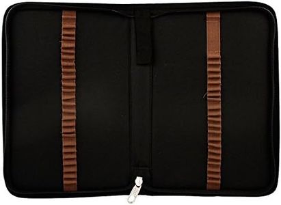 US Art Supply 48 Slot Zippered Nylon Pencil Carry Case - Size: 11.4" x 7.6" x1.4"