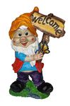 Wonderland Cute Welcome gnome Statue | Material Resin | Height 15.7 Inches | Garden Decor, Garden Decoration, Garden Statue, Garden Welcome Statue, Balcony Decoration