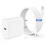 iPhone Fast Charger Block, Wall Charger Plug with Long USB C to Lightning Cable Cord 10ft, Type C Charging Power Adapter Cube Brick Box for Apple iPhone 14/14 Pro Max/14 Pro/13/13 Pro/12/12 Mini/11