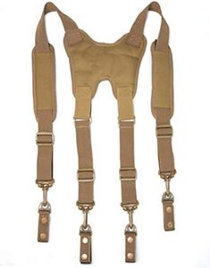 Melo Tough Tactical Harness Tactical Suspenders 1.5 inch Police Suspenders for Duty Belt, Tactical Suspender Khaki Color, S, M , L , XL