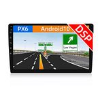 JOYX PX6 Android 10 Double Din Car Stereo Head unit【Built-in DSP】- 9 Inch - 4G/64G - Free Backup Camera - Support BT5.0 HDMI 4K-Video AHD-Camera WIFI Steering Wheel DAB Google 4G Android Auto Carplay