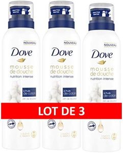 DOVE Nutrition Intense Mousse de Douche à l'Huile de Coton - Lot de 3 x 200 ml (600 ml))