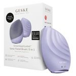 GESKE SmartAppGuided™ Sonic Facial Brush 5 in 1 | Vibrating Electric Facial Cleansing Brush | Soft Silicone Brush | Professional Facial Cleanser | Skin Cleanser & Exfoliator | Face Massager