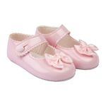 EARLY DAYS Baypods, Baby Shoes for Girls, Soft Soled Pre Walker Shoes, Soft Faux Leather Baby Shoes, Made in England Pink Patent, 1 UK Child