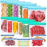 17 PCS Reusable Freezer Bags-Food S