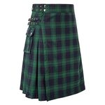 Men's Kilt for Men Utility Tactical Kilts for Men,Mens Kilts Irish Scottish Kilts Mens Skirt with Cargo Pockets(Green 2,3X-Large)