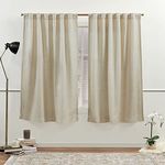 Nicole Miller Mellow Slub Textured Hidden Tab/Rod Pocket Top Light Filtering Curtain Panel Pair, 54"x63", Linen