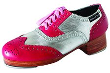 Miller & Ben Tap Shoes, Triple Threat, Pink & Silver Royal Professional Tap Shoes, Pink/Silver, 4 UK