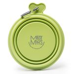 Messy Mutts Silicone Collapsible Bowl | Pet Travel Necessity | Portable Water or Food Dish | Pop Up Watering Bowl | Camping, Hiking, Walking Accessory | Large, 3 Cups | Green