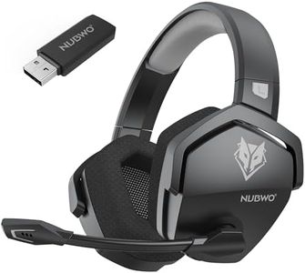 NUBWO G06 Dual Wireless Gaming Headset with Microphone for PS5, PS4, PC, Mobile, Switch: 2.4GHz Wireless + Bluetooth - 100 Hr Battery - 50mm Drivers - Grey