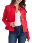 Wrangler Authentics Women's Stretch Denim Jacket, Red, Medium