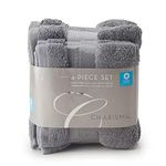 Charisma Luxury Towels, 4 Piece Set 2 Hand Towels and 2 Wash Cloths, Gunmetal Grey by Charisma