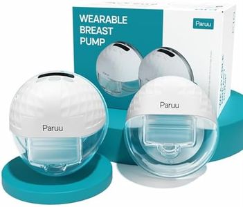 Paruu P10 Hands-Free Breast Pump Wearable, 338mmHg Strong Suction, Low Noise, 4 Modes & 9 Levels, Electric Breast Pump Portable, Smart Display, 19/21/24/28mm Insert/Flange, 2 Pack