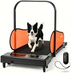 GYMAX Dog Treadmills for Small/Medium Dogs - Pet Runner with Remote, LED Monitor, Adjustable Incline, Preset Programs & Wheels, Dog Running Machine for Indoor Exercise (Orange)