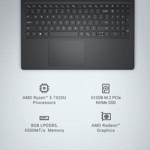 Dell Inspiron 15 Laptop – Ryzen 5, 8GB RAM, 512GB SSD