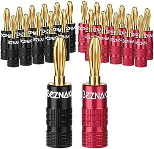 Banana Plugs with Dual Set Screws,Black and Red Aluminum Shell,12 Pairs/24 Pcs